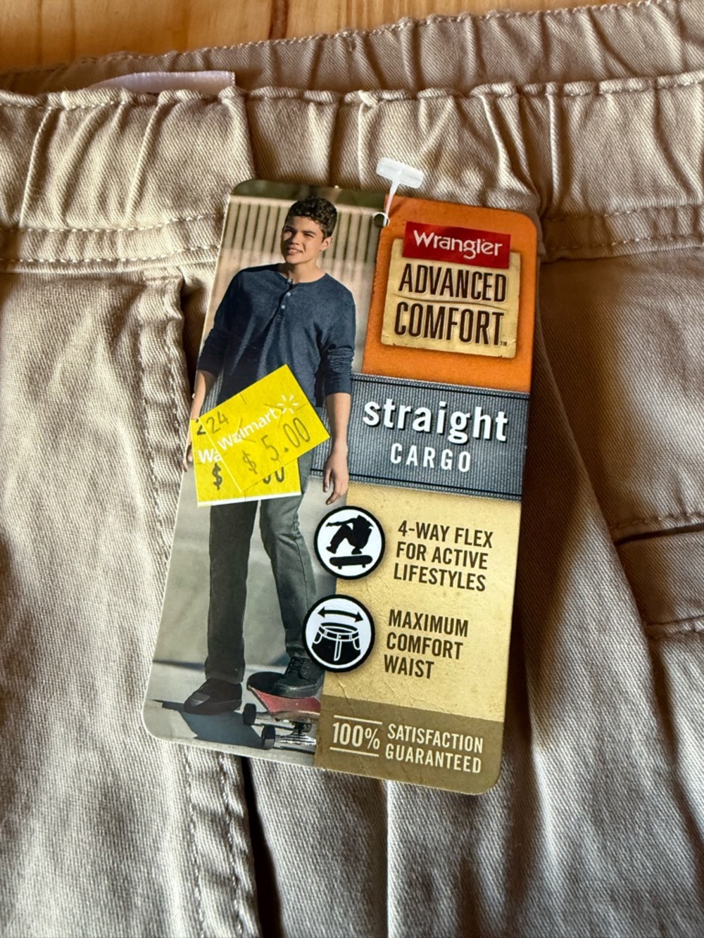 Wrangler Straight Cargo Jeans - Beige Khaki and Camo Hunting Pants - Brand New